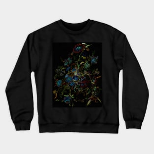 Black Panther Art - Glowing Flowers in the Dark 16 Crewneck Sweatshirt